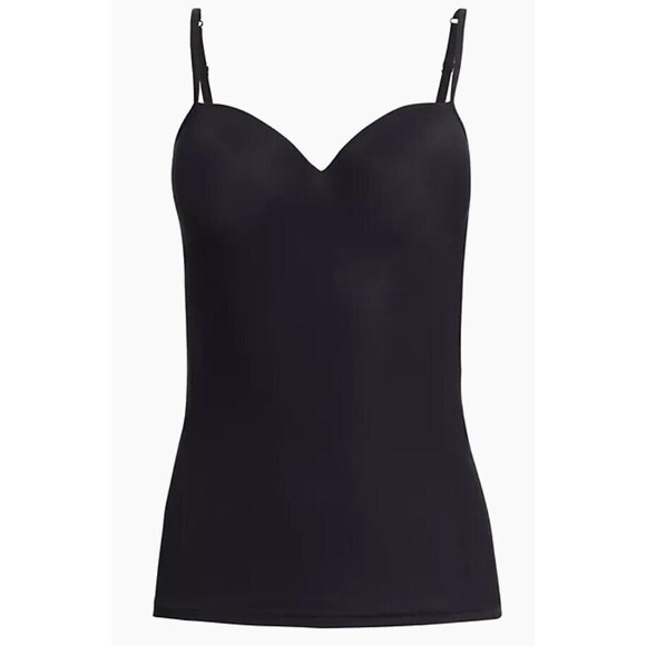 Hanro Allure Black Built In Bra Camisole Adjustable Straps Retail $135 NWT 36A - Picture 2 of 7